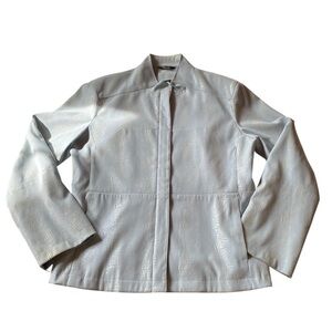 Light Blue Women's Lined Jacket - Classic Zip-Front Coat